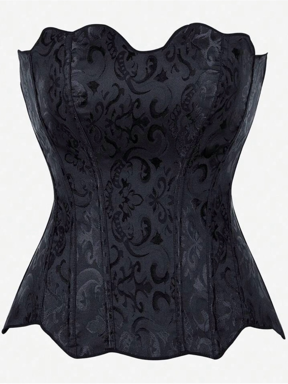 Black Paisley Lace-Up Corset new